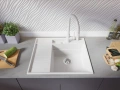 Бял гранитна кухненска мивка Сидни 620-45 Pocket Ergo Multilevel, снимка 7