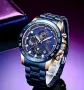 Мъжки спортно/елегантни кварцови хронографи LIGE *Blue/Black* Titanium !, снимка 1