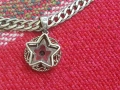 Сребрно колие ланец с медальон с камък звезда, снимка 2