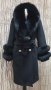 Дамско луксозно палто кашмир вълна и лисица код 285