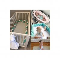 Мек памучен обиколник за детско легло, кошара, креватче, плетен обиколник с 3 цвята - код 2487, снимка 13 - Други - 33938887