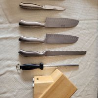 Професионални ножове с дървена стойка , снимка 4 - Прибори за хранене, готвене и сервиране - 40645706