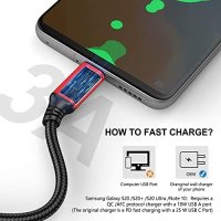 Нови 3M USB C дълъг кабел USB A към USB-C бързо зареждане 5 броя комплект, снимка 5 - USB кабели - 41650870