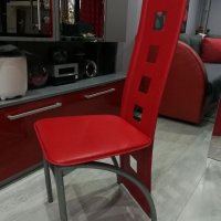 Червени трапезни столове - 2 бр, снимка 3 - Столове - 39833789