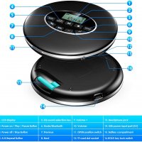 Bluetooth CD плейър с LCD дисплей, micro SD карта, AUX кабел, CD, CD-R, CD-RM, MP3, CD-DA, MPS, WMA , снимка 2 - Други - 36011139