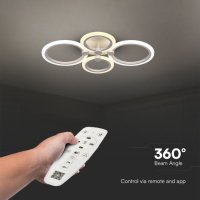 LED Плафониера 45W Бяла Димиране 3в1, снимка 3 - Лампи за таван - 44337408