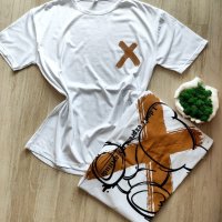 памучни дамски тениски с гумирано лого , снимка 3 - Тениски - 44293474