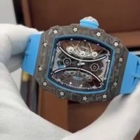 Мъжки луксозен часовник Richard Mille RM 53-01 Blue Rubber Strap Super High Quality , снимка 15 - Мъжки - 41568105