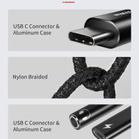 NIMASO USB Type C към 3,5 мм адаптер за слушалки и зарядно 2 в 1, 60 W зареждане, AUX кабел, снимка 5 - Селфи стикове, аксесоари - 42546158