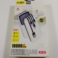 10 000 mAh   Power Bank KLGO KP-83,с дисплей, с 4 вгр.кабела, снимка 1 - Външни батерии - 42575992