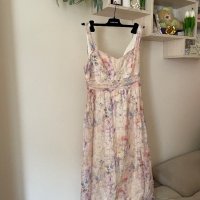 Нова разкошна 100% памук памучна дълга елегантна ефирна рокля Mohito флорален принт нежни цветя , снимка 12 - Рокли - 41555975