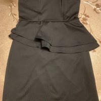 Страхотна пеплум черна еластична официална вечерна къса коктейлна рокля , снимка 5 - Рокли - 35788836