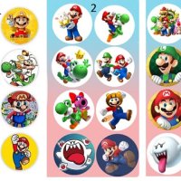 100 бр Супер Марио Super Mario малки самозалепващи лепенки стикери за ръчна изработка за подарък, снимка 1 - Други - 42251172