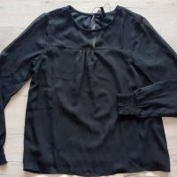Дамска Блуза черна, снимка 1 - Блузи с дълъг ръкав и пуловери - 34010757