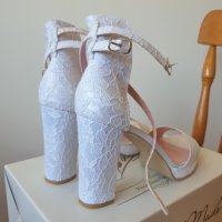 Сватбени обувки, Бели обувки, снимка 3 - Дамски обувки на ток - 44495534
