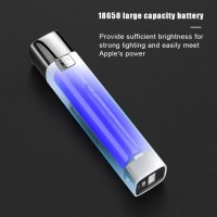 Ново 2 В 1 ярко LED фенерче с 1200 mAh външна батерия с 3 режима и USB кабел за зареждане, снимка 10 - Външни батерии - 38734192