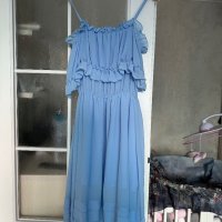 Лятна синя рокля , снимка 3 - Рокли - 41189219