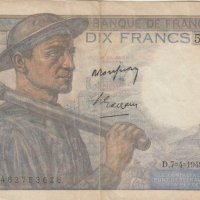 10 франка 1949, Франция, снимка 1 - Нумизматика и бонистика - 39031872