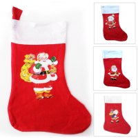 597 Декоративен коледен чорап с картинка Коледен ботуш коледна торба за подаръци, снимка 1 - Декорация за дома - 34744717