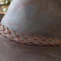 Каубойска шапка Естествена кожа Тъмнокафява, снимка 9 - Шапки - 41883571