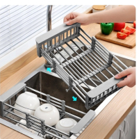 Кухненски телескопичен разтегателен сушилник за мивка, 30 x 22,5 x 9,5 см, снимка 1 - Други стоки за дома - 44699341