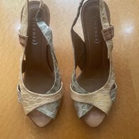VICENZA дамски сандали на ток от естествена кожа 37, снимка 1 - Сандали - 41283840