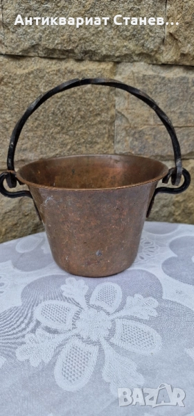 Медна кофичка с дръжка, снимка 1