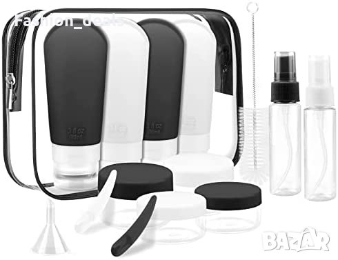 Нов комплект Пътни бутилки за тоалетни принадлежности пътуване козметика, снимка 1