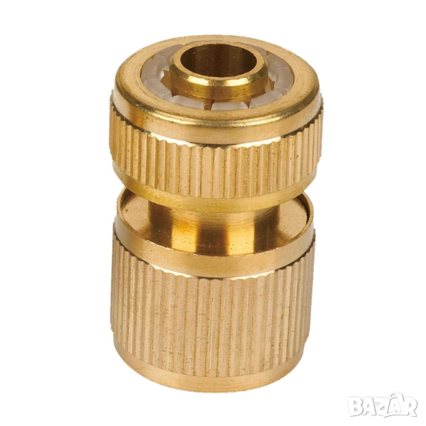 Бърза месингова връзка за маркуч 1/2", Аквастоп, снимка 1