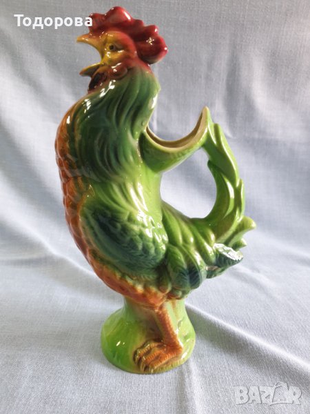 Порцеланова кана,лейка ,съд с форма на петел, снимка 1