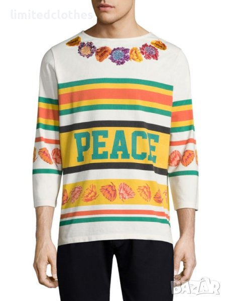 Paul Smith Embroidered Floral Peace Hockey Мъжка Блуза тип Пуловер size S, снимка 1