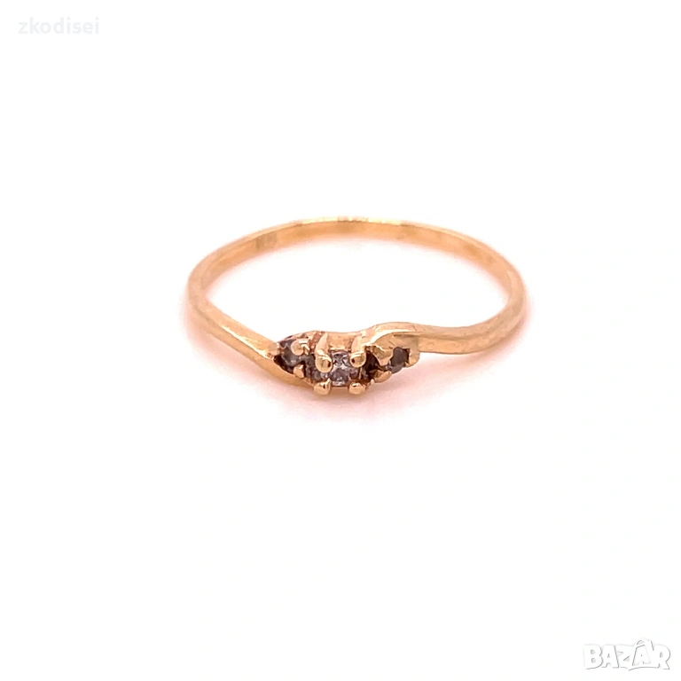 Златен дамски пръстен 1,0гр. размер:54 14кр. проба:585 модел:35425-5, снимка 1