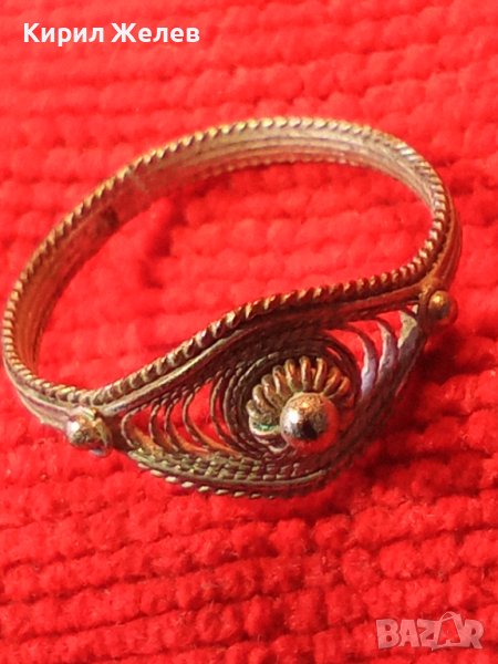 СТАРИНЕН ВЪЗРОЖДЕНСКИ ФИЛИГРАНЕН МАЙСТОРСКА ЮВЕЛИРНА РЪЧНА ИЗРАБОТКА ПРЪСТЕН 21685, снимка 1