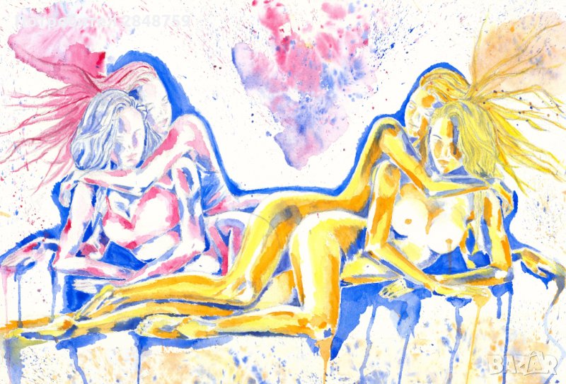 Оригинална Картина, Акварел 76/56 см , снимка 1