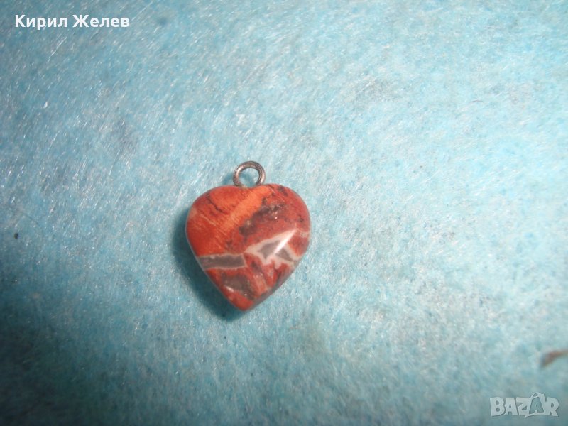 СКЪПОЦЕННО СЪРЧИЦЕ ПОЛУСКЪПОЦЕНЕН НАТУРАЛЕН МИНЕРАЛ АРТ МЕДАЛЬОН 26651, снимка 1