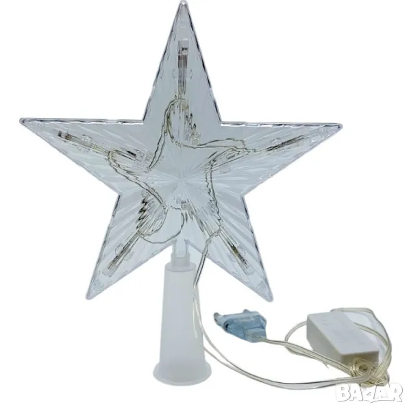 Светеща коледна звезда връх за елха, снимка 1