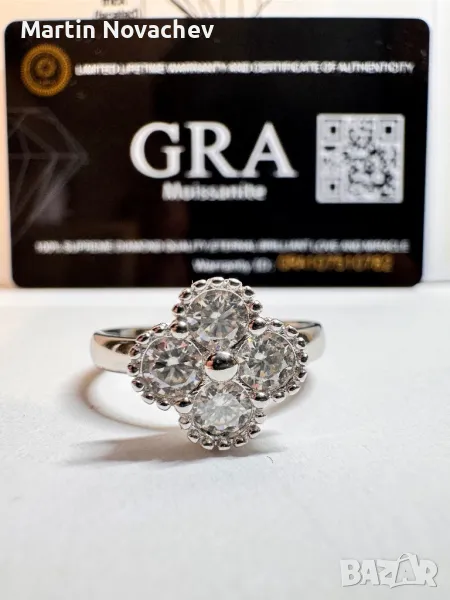 Сребърен пръстен с мойсанит (Диамант) 1.2 карата, снимка 1