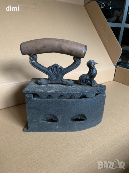 стара чугунена ютия на жар, снимка 1