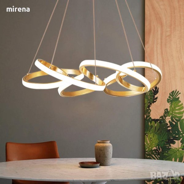Лампа за трапезария LED висулка Дизайн на димируем пръстен Лампа за маса за хранене Модерен полилей , снимка 1