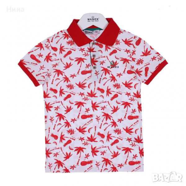 Тениска Hawai с якичка в червено, снимка 1