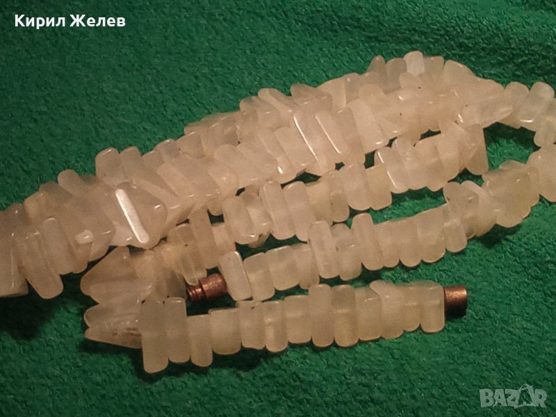 СКЪПОЦЕННА РЕТРО ОГЪРЛИЦА КОЛИЕ от МЛЕЧЕН БЯЛ ОПАЛ МАЙСТОРСКА СТАРА РЪЧНА ИЗРАБОТКА 34686, снимка 1