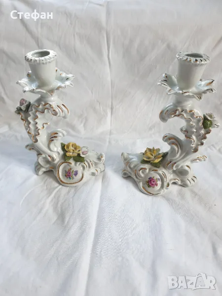 Комплект порцеланови свещници, снимка 1