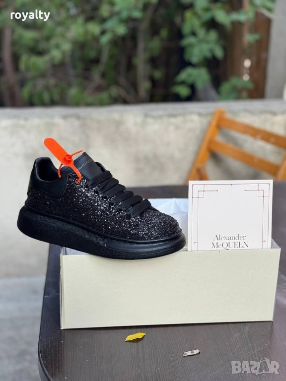 Alexander McQueen Черни Дамски Маратонки С Камъни , снимка 1