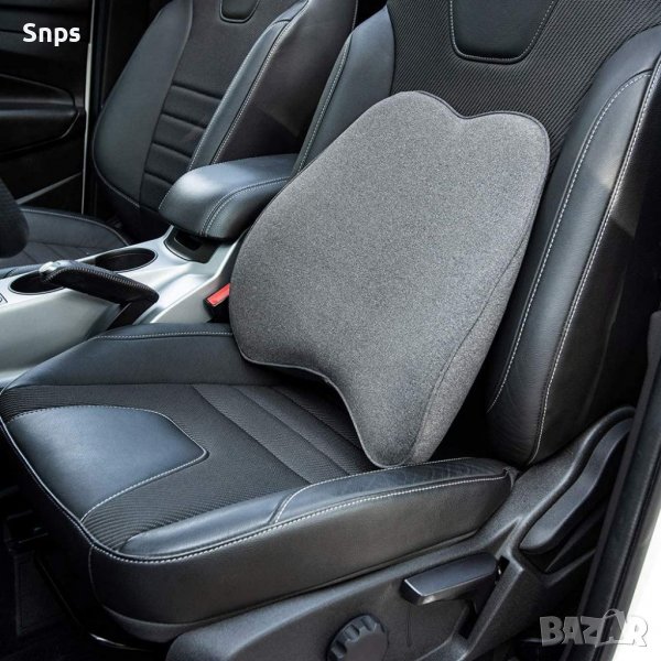 Възглавница за гръб за автомобил или офис стол от мемори пяна - сива, снимка 1