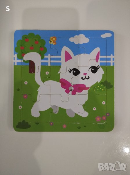 Дървен пъзел 9 части, снимка 1