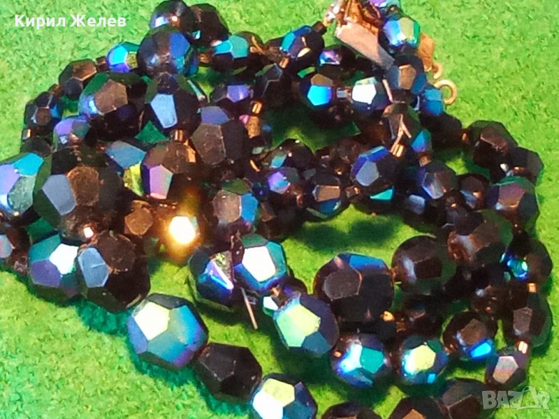 СТАРО РЕТРО КОЛИЕ ЮВЕЛИРНО ФАСЕТИРАН БОХЕМСКИ КРИСТАЛ и СРЕБЪРНА или ПОСРЕБРЕНА ЗАКОПЧАЛКА 34730 , снимка 1