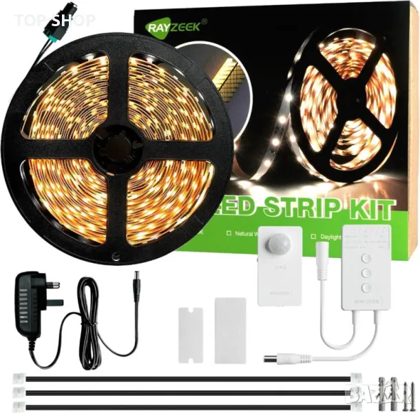 RAYZEEK 6 м LED лентови светлини, безжичен сензор за движение, снимка 1