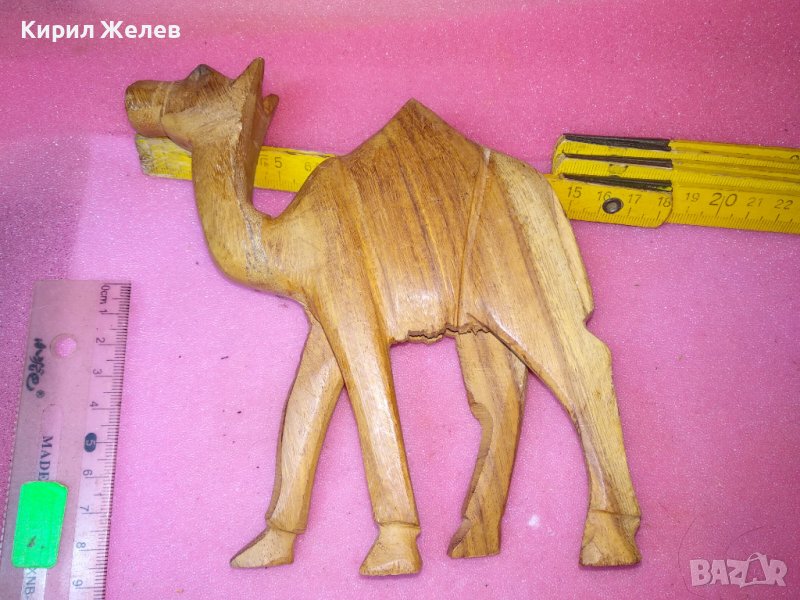 СТАРА ДЕКОРАТИВНА ДЪРВЕНА ФИГУРКА на КАМИЛА РЪЧНА ИЗАБОТКА За КОЛЕКЦИЯ УКРАСА 42843, снимка 1