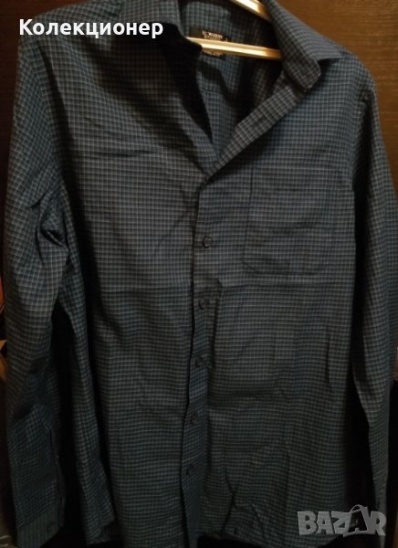 Нова официална риза с тъмносин каре – размер S, снимка 1