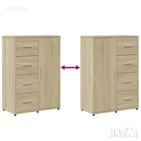 vidaXL Страничен шкаф, дъб сонома, 60x31x84 см, инженерно дърво, снимка 8 - Бюфети - 56148213